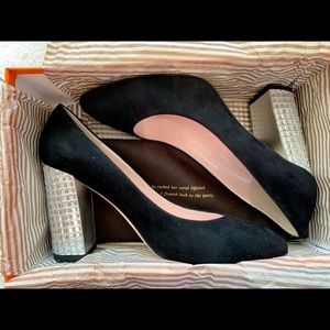 kate spade ♠️  Black Suede Demi Heels